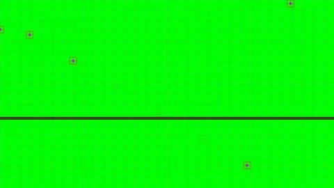 A vibrant green background featuring a horizontal line and small red icons Stock Footage 340900633