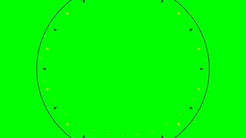 A vibrant green background featuring a large circular frame and yellow star Video stock 341822523