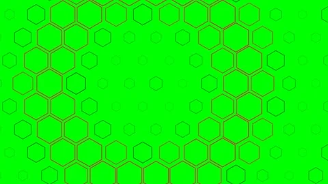 Vibrant green background featuring a symmetrical pattern of dark hexagons Stock Footage 341823684