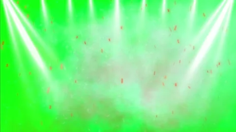 Vibrant green background with glowing white light beams Video stock 338221885