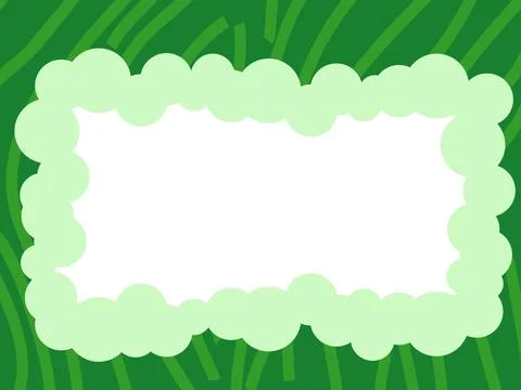 Vibrant Green Background with a Lighter Cloud-like Frame and Subtle Wavy Li.. Stock Illustration
