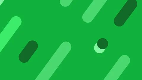 Vibrant green background with various diagonal rounded bars and circular acce 库存插图