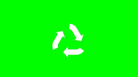 Vibrant Green Background with White Recycling Loop Symbol Vídeos de archivo 338287802