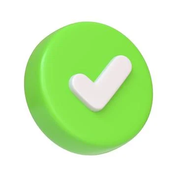 Vibrant green button showcasing a white check mark Stock Illustration