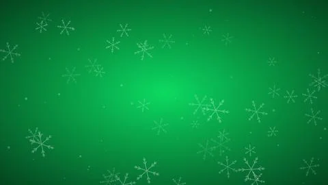 Vibrant green Christmas background with subtle snowflakes Illustrazione stock