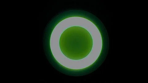 Vibrant Green Circular Light Ring in Night Background Stock Photos