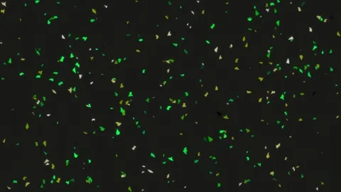Vibrant green confetti falling animation on black background for celebration Stock Footage 342207912