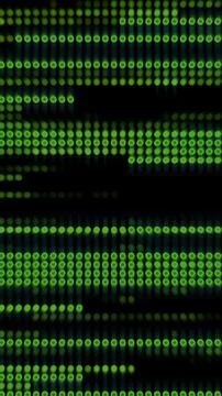 Vibrant green digital grid with glowing points. Illustrazione stock