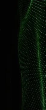 Vibrant Green Digital Plexus: Interconnected Glowing Particles and Lines on.. Ilustración de archivo
