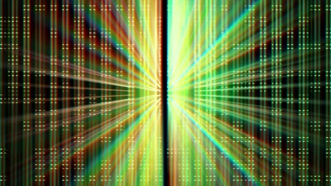 Vibrant green digital rays on black background Stock Footage 329290752