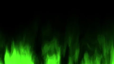Vibrant Green Fire Flames Rising Against a Solid Black Background Stock Footage 340967684