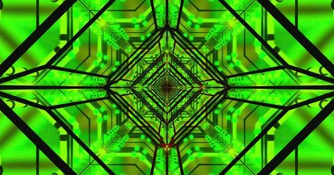 Vibrant green geometric patterns in abstract digital design Illustrazione stock