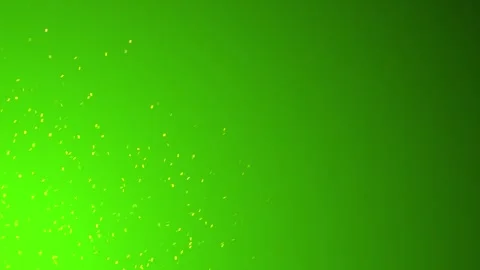 Vibrant green gradient background with golden sparkles moving upwards Stock Footage 335691189