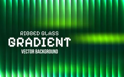 Vibrant green gradient vector background with ribbed glass effect Stockillustratie