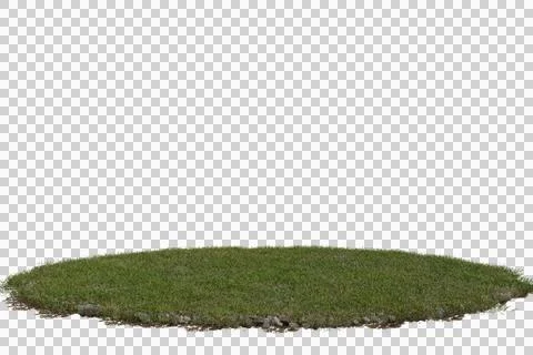 Vibrant green grass patch, slightly irregular oval shape Stock Photos