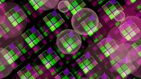 Vibrant Green Grid Pattern with Bubbles. 스톡 동영상 330132068