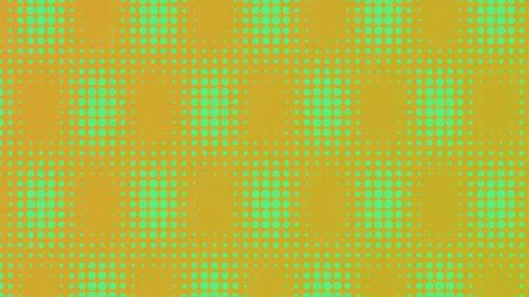 Vibrant Green Halftone Dot Pattern on Yellow Background for Retro Pop Art G.. イラスト素材