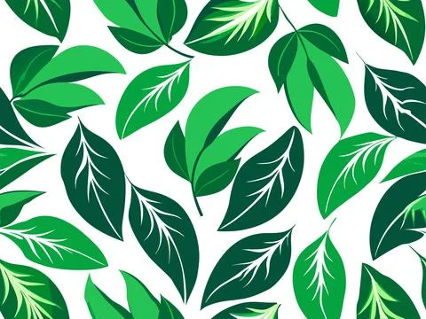 Vibrant Green Leaves Background Vector Art for Nature Projects Stock Illustration