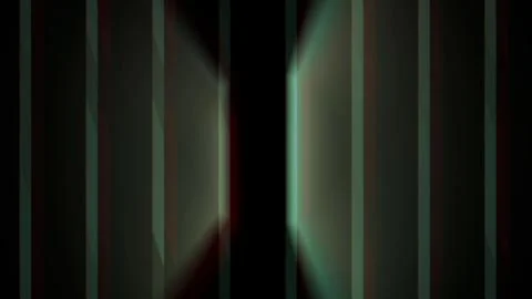 Vibrant green light beams shining through dark room with vertical lines Stock Illustration