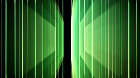 Vibrant green light rays shining through vertical lines 스톡 일러스트