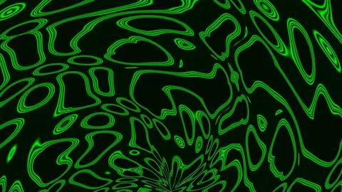 Vibrant green lines pulse across a dark, organic canvas Stock Illustration