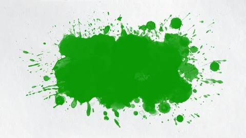 Vibrant green liquid paint splash exploding on white paper background. Stock Footage 335742992