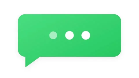 Vibrant Green Messaging Icon with Animated Typing Dots and Vertical Bobbing.. Stock-Footage 346006864
