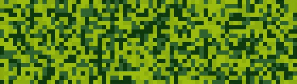 Vibrant Green Pixel Art Pattern with Modern Digital Design Illustrazione stock