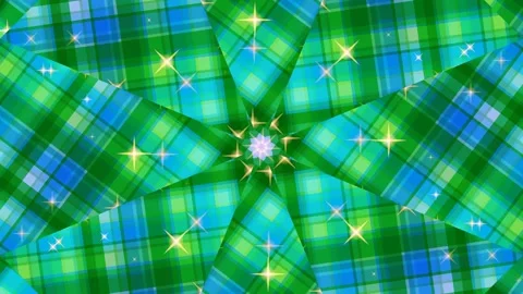 Vibrant Green Plaid Kaleidoscope Patterns. Видео 330132077
