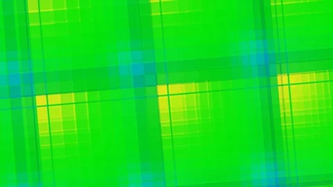 Vibrant Green Plaid Pattern Abstract Background with Yellow and Blue Accents Stock Footage 332493920