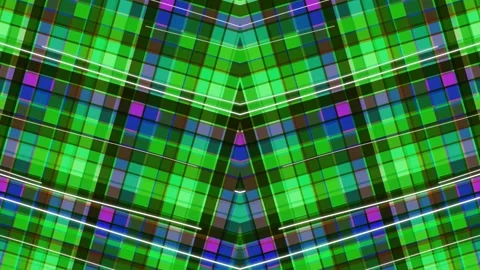 Vibrant Green Plaid Pattern Animation Loop. Stock Footage 328999199