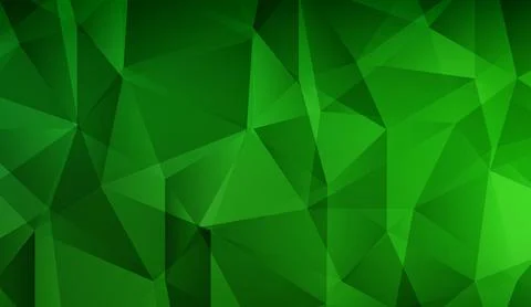 Vibrant green polygonal abstract background with low poly triangles geometric Stock Illustration