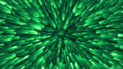 Vibrant green rays stretch outward in a cosmic display of light Stock-Illustration