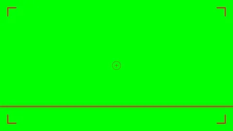 A vibrant green screen background with a digital camera viewfinder overlay Stock Footage 340263314