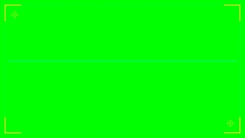 Vibrant green screen background with yellow corner frame marks and overlays Stock Footage 340904768