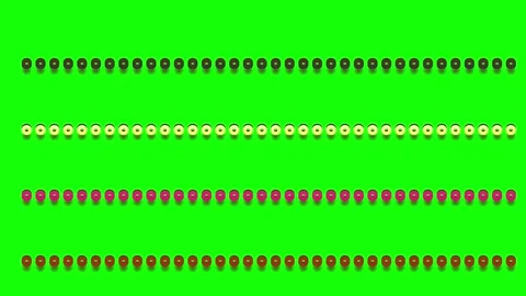 Vibrant green screen with colorful horizontal bars and dots moving across 스톡 동영상 335280752