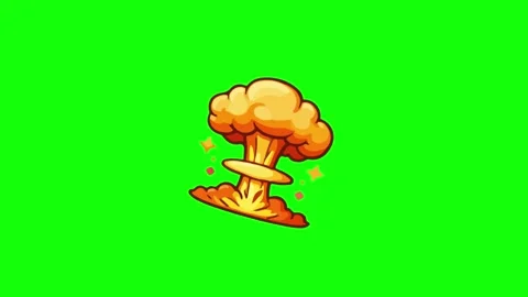 Vibrant green screen explosion effect with fiery orange and yellow sparks Stock Footage 339568411