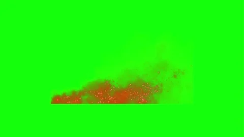 Vibrant green screen fire effect with glowing embers and dynamic motion Stock Footage 339485640