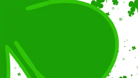 Vibrant Green Shamrock Pattern Floating Against a White Background 스톡 동영상 301331217