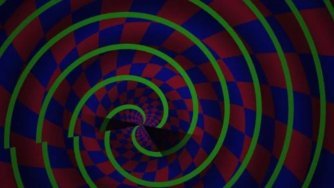 Vibrant green spiral pattern on red and blue background. Stock Footage 335541735