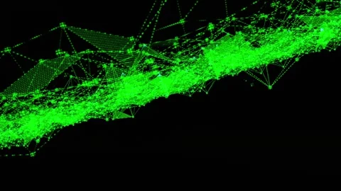 Vibrant Green Triangles Dots Abstract Loop Background: Simple Kaleidoscope .. Stock Footage 330093424