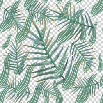 Vibrant green tropical leaf pattern design Stock Illustration