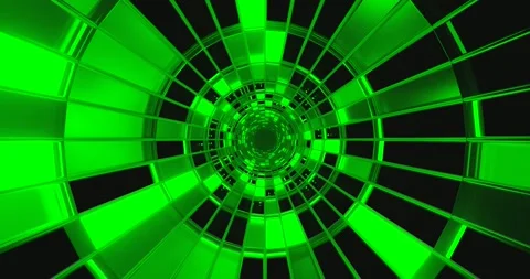 Vibrant green tunnel video loop for immersive visual experience and relaxatio Stock Footage 318792744