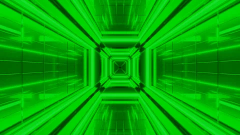 Vibrant green tunnel video loop creates an immersive seamless visual experi.. Stock Footage 319425014