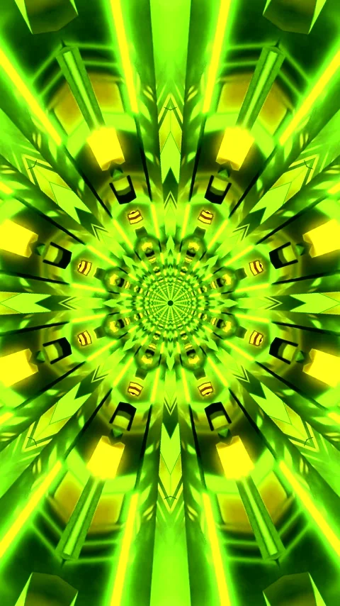 Vibrant green tunnel video loop creates a mesmerizing experience for screen.. Stock Footage 320356098