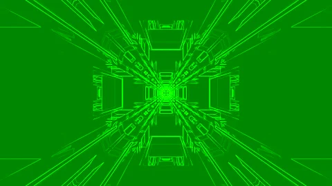 Vibrant green tunnel video loop perfect for screensaver use featuring a sea.. Stock Footage 321623488