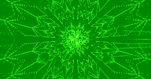 Vibrant green tunnel visual loop for immersive screensaver experi Stock Footage 317963801