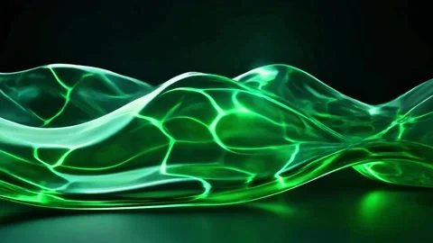 Vibrant green wave of light flows dynamically in modern abstract scene 스톡 동영상 338189508