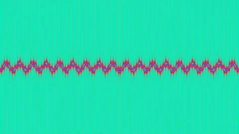 Vibrant Green Zigzag Line Overlay on Magenta Background Wave Pattern Stock Footage 336504676