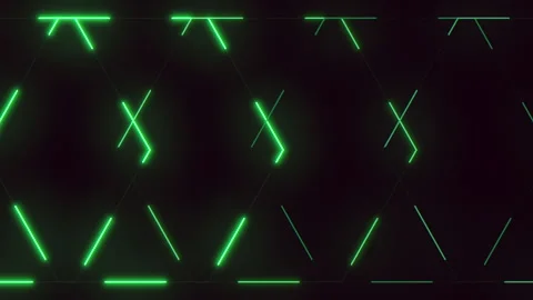 Vibrant green zigzag pattern on black background Stock Footage 279607792